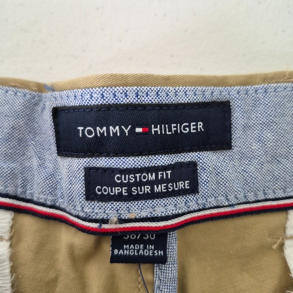 Tommy Hilfiger Pants Mens 40x29 (T38x30)Tan The Flex Custom Fit  Twill Chino New - Picture 3 of 14